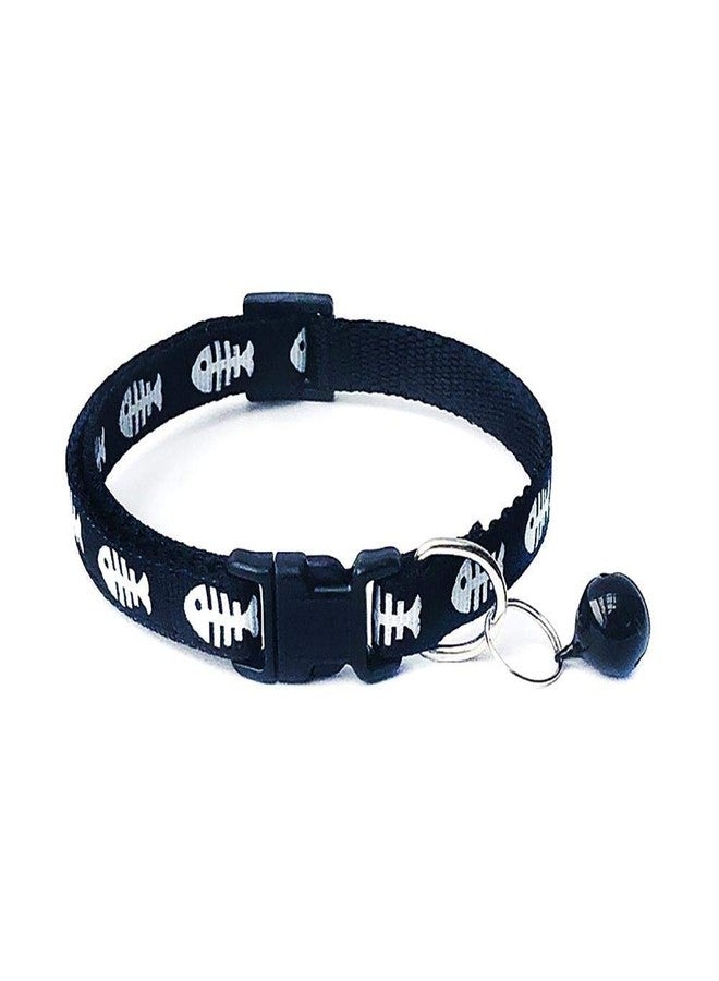 Pet Guard Fish Bone Print Adjustable Pet Collar Bell Small Pet Cat Dog Puppy Collars - Color May Vary ( Buy 1 Get 1 Free ) - Image 5